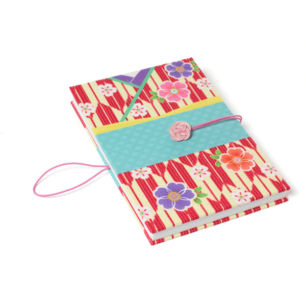 Notebook | Stamp Book | Hannari Kimono Elegant Fletching & Cherry Blossom | Blank | Taniguchi