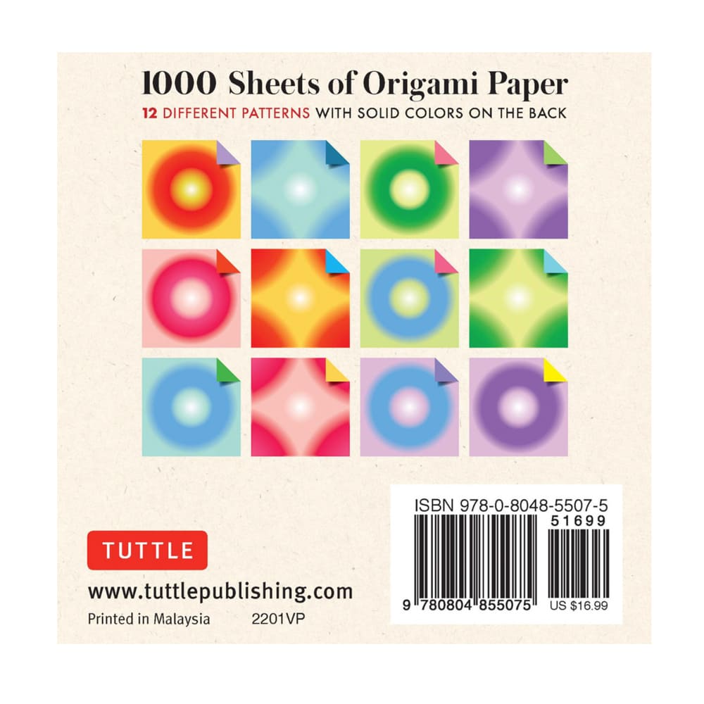 Origami Paper | Colour Bursts | 10 x 10cm | 1000 Sheets | Tuttle