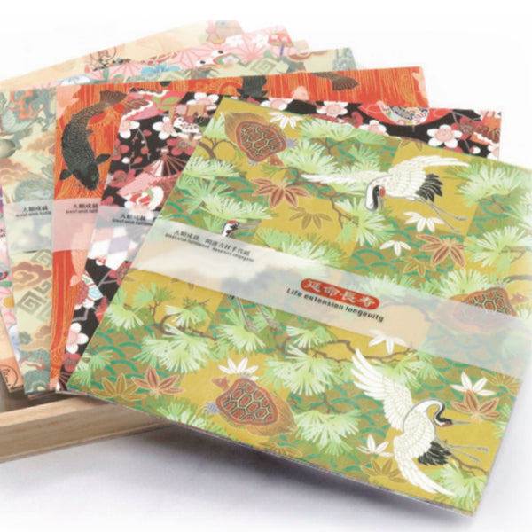 Origami Paper | Hana Paulownia Box | Kimono Washi Tiyogami | 15 x 15 cm | 100 sheets | Kamiiso