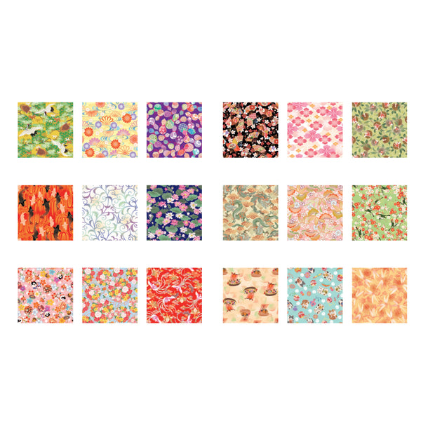 Origami Paper | Hana Paulownia Box | Kimono Washi Tiyogami | 15 x 15 cm | 100 sheets | Kamiiso