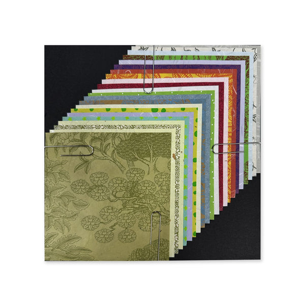 Origami Paper | 12 Printed Nepalese & 12 Unprinted Nepalese | 120mm x 120mm | Set B | Kami Paper