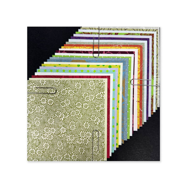Origami Paper | 12 Printed Nepalese & 12 Unprinted Nepalese | 120mm x 120mm | Set C | Kami Paper