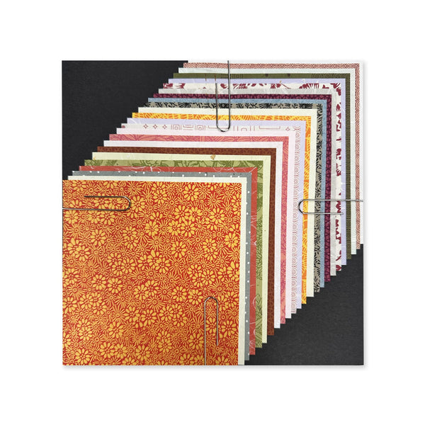 Origami Paper | 12 Printed Nepalese & 12 Unprinted Nepalese | 120mm x 120mm | Set D | Kami Paper