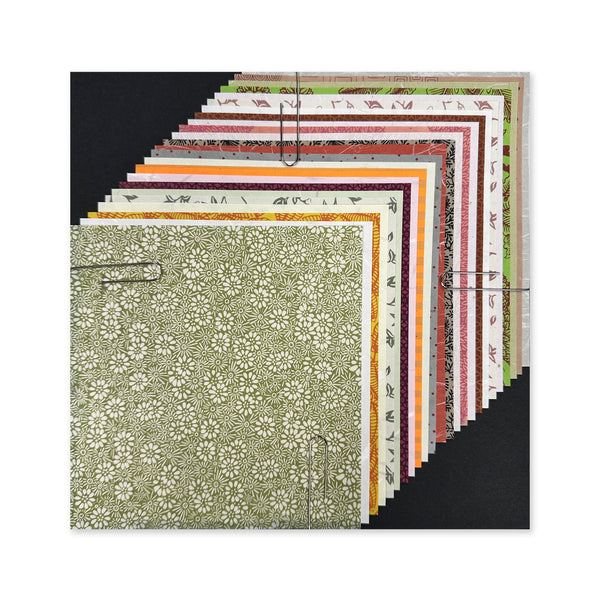 Origami Paper | 12 Printed Nepalese & 12 Unprinted Nepalese | 150mm x 150mm | Set A | Kami Paper