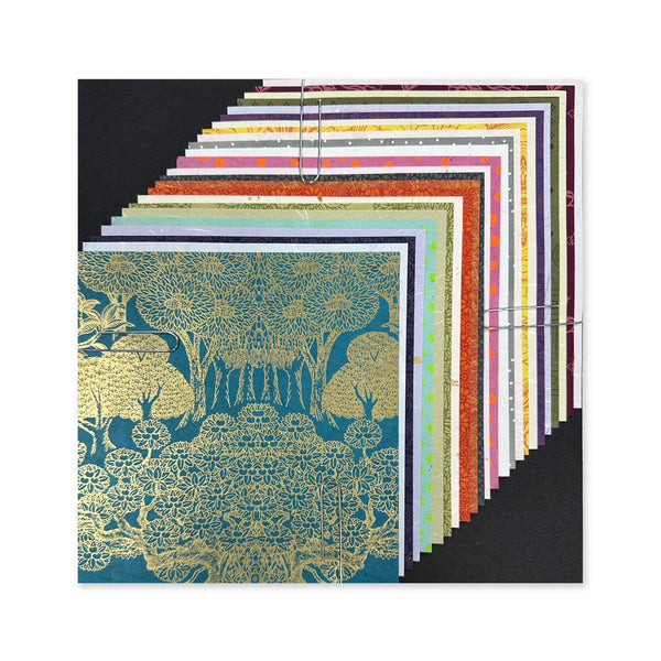 Origami Paper | 12 Printed Nepalese & 12 Unprinted Nepalese | 150mm x 150mm | Set C | Kami Paper