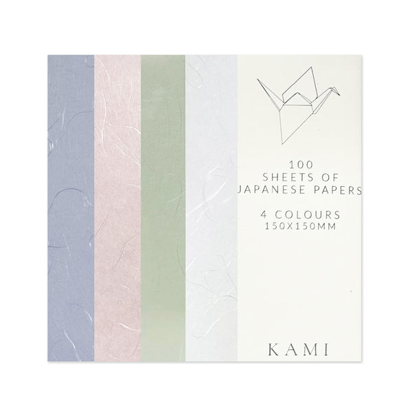 Origami Paper | Ver.2 | Unprinted Japanese | 4 Colours | 100 Sheets | 150mm x 150mm | Kami Paper | 10 DESIGN OPTIONS AVAILABLE