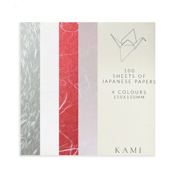 Origami Paper | Unprinted Japanese | 4 Colours | 100 Sheets | 150mm x 150mm | Kami Paper | 5 DESIGN OPTIONS AVAILABLE