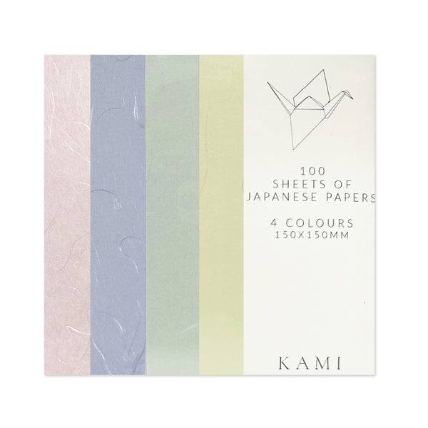 Origami Paper | Ver.2 | Unprinted Japanese | 4 Colours | 100 Sheets | 150mm x 150mm | Kami Paper | 10 DESIGN OPTIONS AVAILABLE