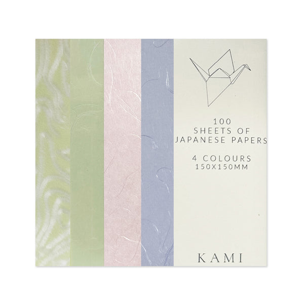 Origami Paper | Ver.2 | Unprinted Japanese | 4 Colours | 100 Sheets | 150mm x 150mm | Kami Paper | 10 DESIGN OPTIONS AVAILABLE