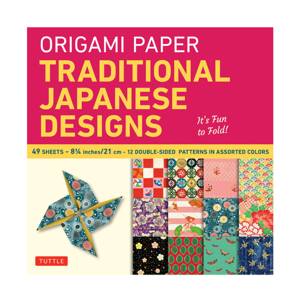 Origami Paper | Traditional Japanese Designs | 21x21cm | 49 Sheets | 12 Patterns | Tuttle