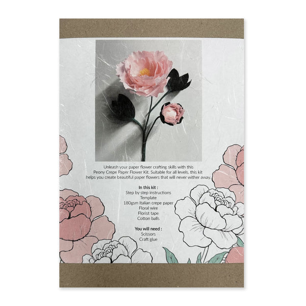 Art & Craft Kit | Crepe Paper Flower Kit | Peony | Kami
