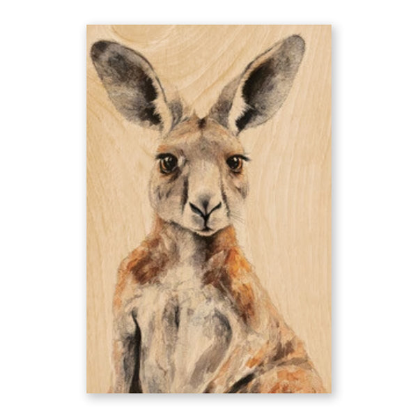 Australiana Postcard | Kangaroo | Woodhi - Kami Paper