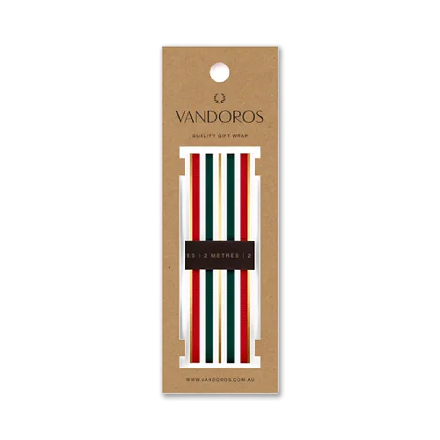Ribbon | Metallic Stripe Grosgrain Skein | 30 mm x 2 m | Vandoros | 2 COLOUR OPTIONS AVAILABLE