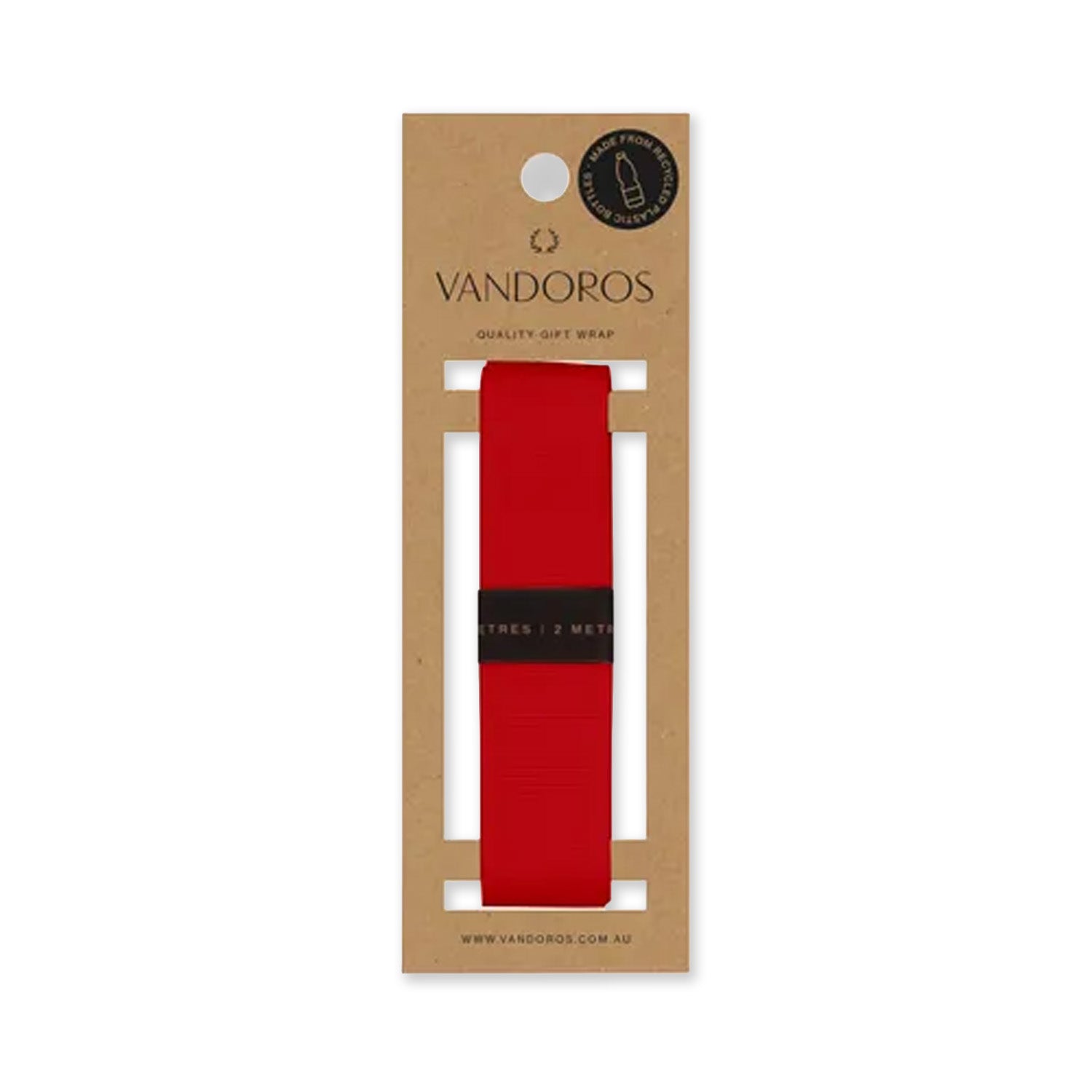 Ribbon | Recycled PET Grosgrain Skein | Spice Red | 25 mm x 2 m | Vandoros
