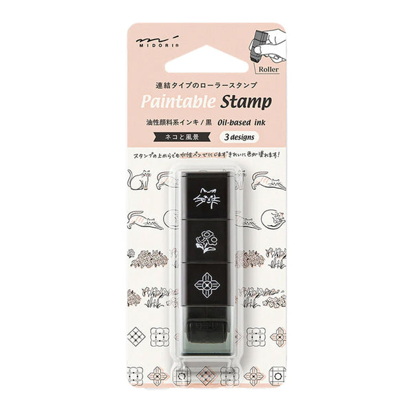 Stamp | Paintable Roller Stamp | Cat | Midori