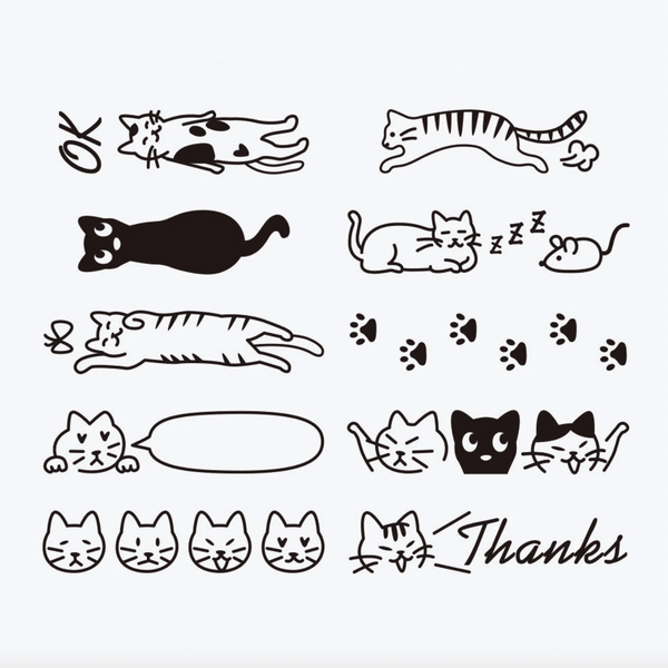 Stamp | Paintable Rotating Stamp | Cats | Midori