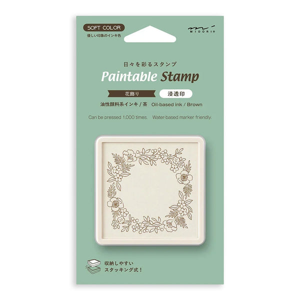 Stamp | Self Inking Stamp | Floral Decoration | Bread | Midori