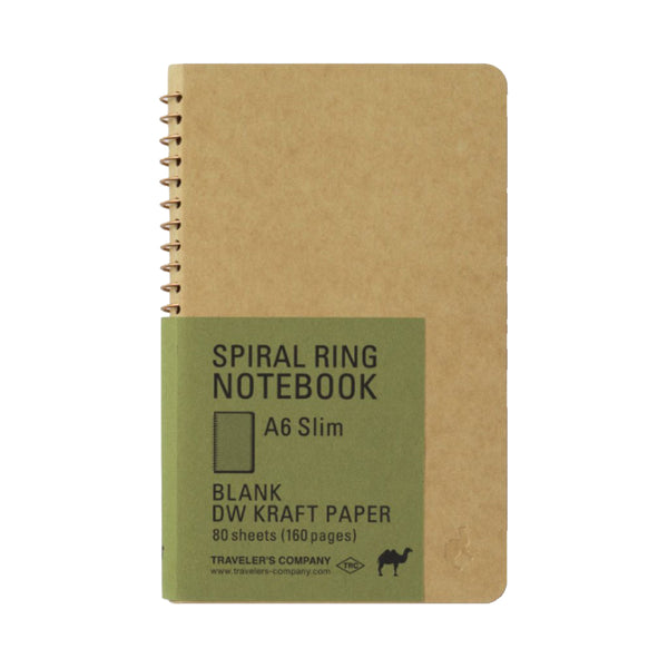 Notebook | Spiral Ring Notebook | DW Kraft Paper | A6 | Traveler's Company