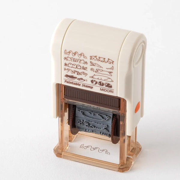 Stamp | Paintable Rotating Stamp | Brown Ink | Animal | Midori