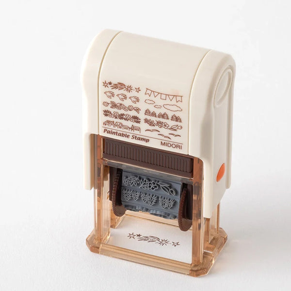 Stamp | Paintable Rotating Stamp | Brown Ink | Landscapes | Midori