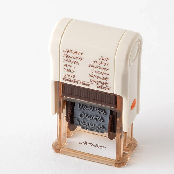 Stamp | Paintable Rotating Stamp | Brown Ink | Months | Midori