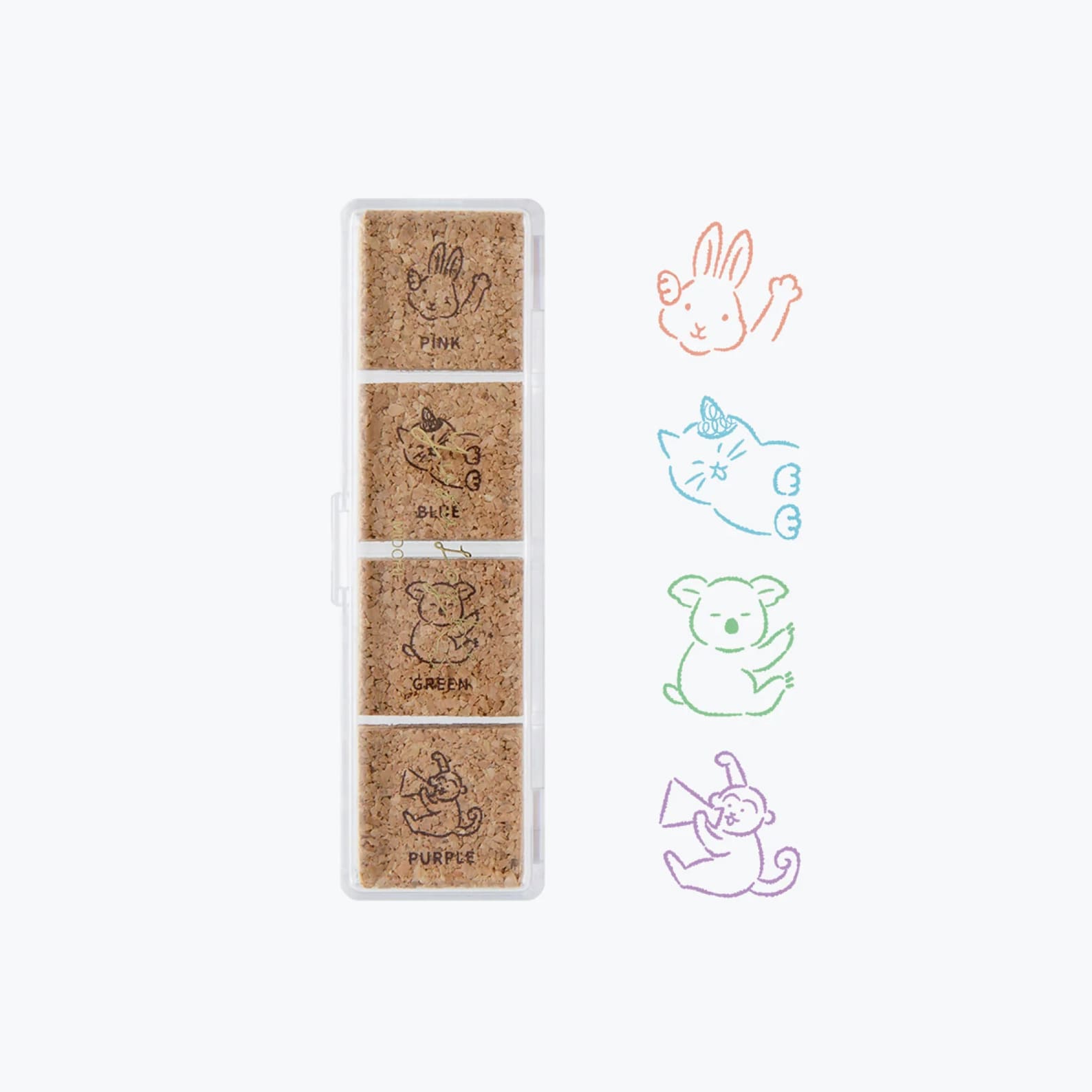 Stamp | Pre Inked Paintable Stamp | Yuru Log | Animals | Midori