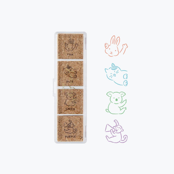 Stamp | Pre Inked Paintable Stamp | Yuru Log | Animals | Midori