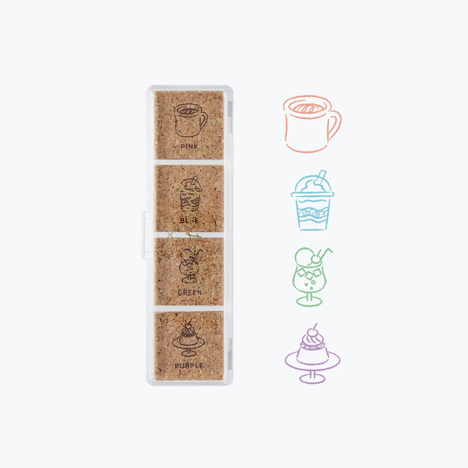 Stamp | Pre Inked Paintable Stamp | Yuru Log | Cafe | Midori