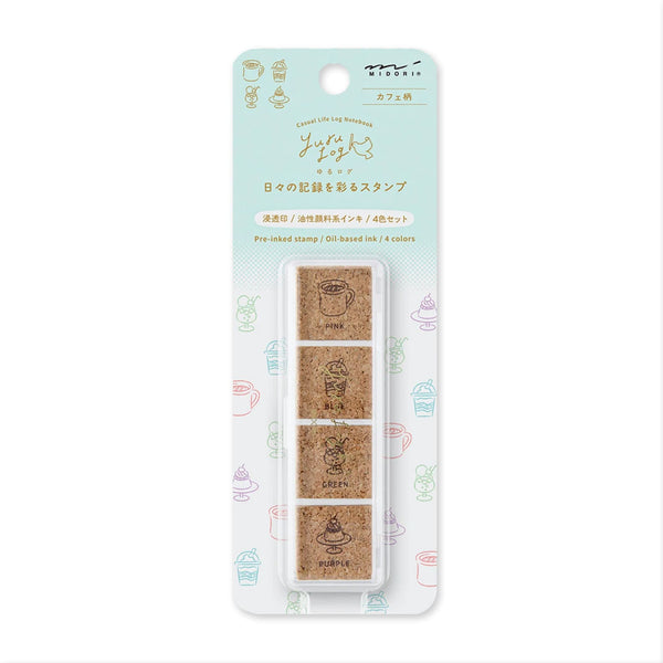 Stamp | Pre Inked Paintable Stamp | Yuru Log | Cafe | Midori