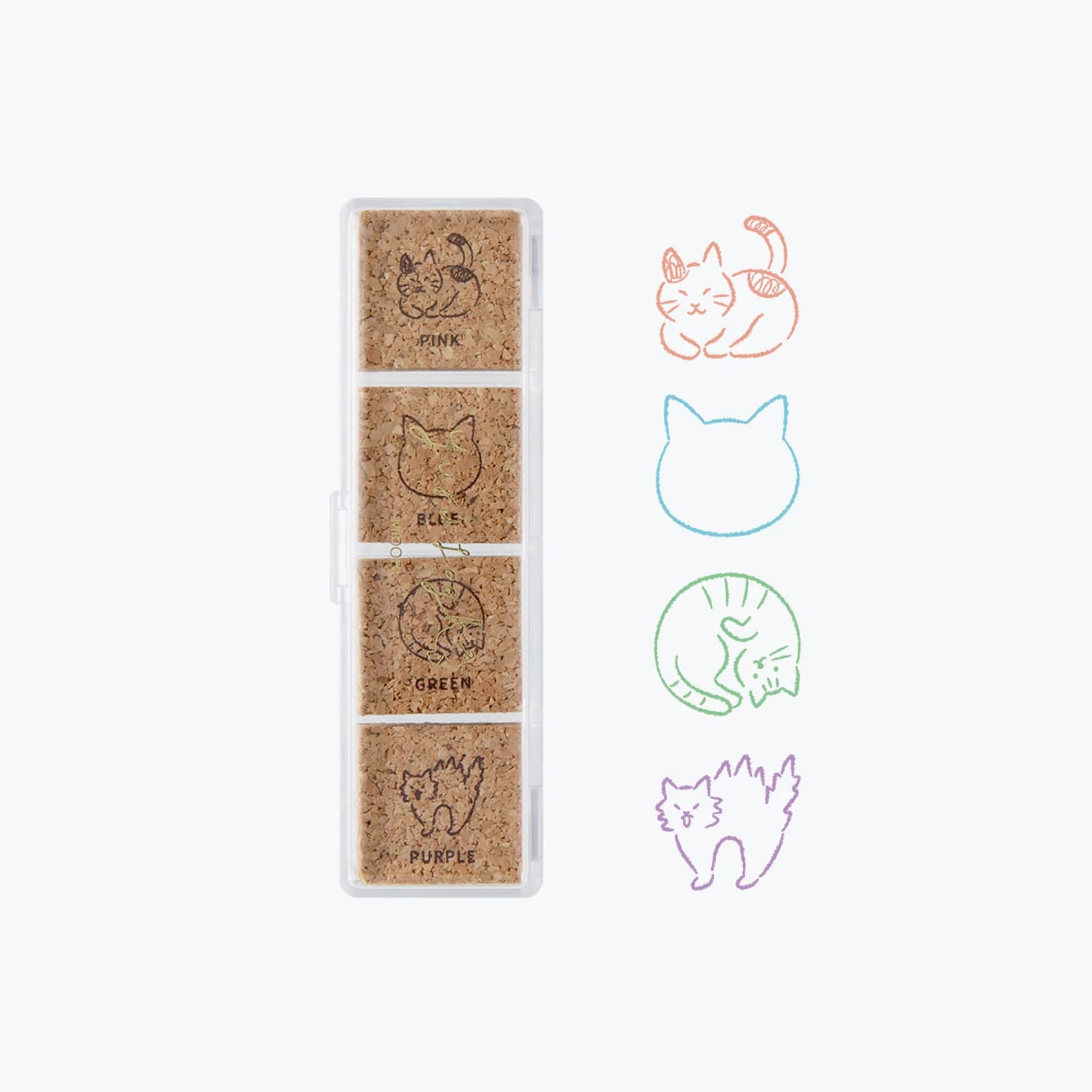 Stamp | Pre Inked Paintable Stamp | Yuru Log | Cat | Midori