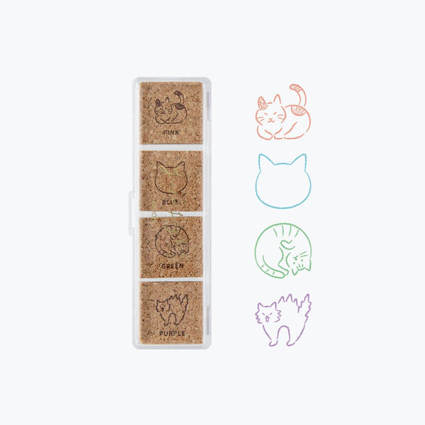 Stamp | Pre Inked Paintable Stamp | Yuru Log | Cat | Midori