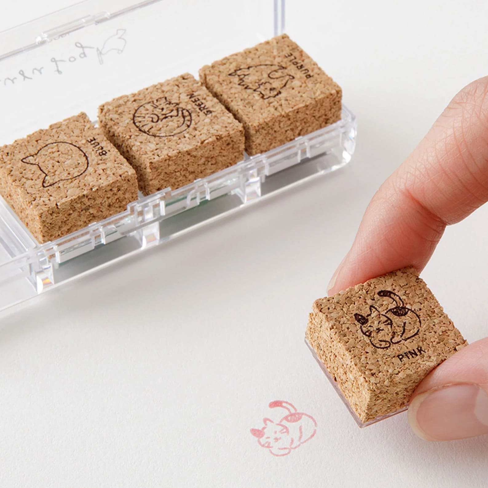 Stamp | Pre Inked Paintable Stamp | Yuru Log | Cat | Midori