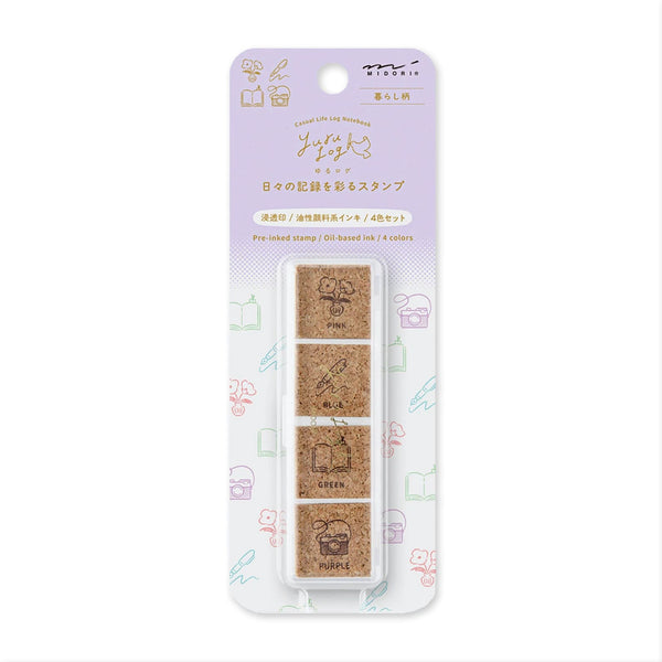 Stamp | Pre Inked Paintable Stamp | Yuru Log | Daily Life | Midori