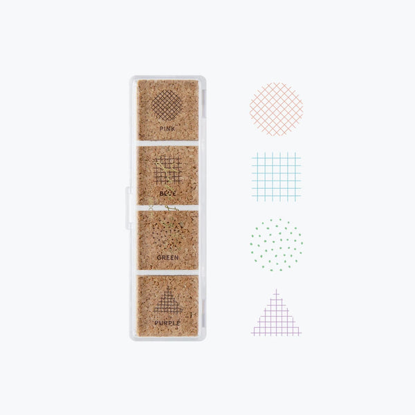 Stamp | Pre Inked Paintable Stamp | Yuru Log | Geometry | Midori