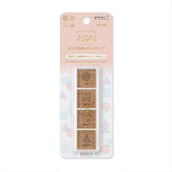 Stamp | Pre Inked Paintable Stamp | Yuru Log | Geometry | Midori