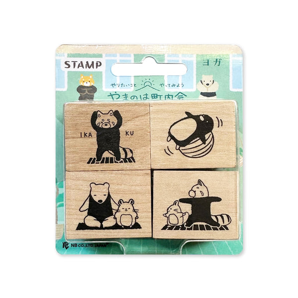 Stamp | Wooden Rubber Stamp Set | Yamanoha Chonaikai | Yoga | NB Co.