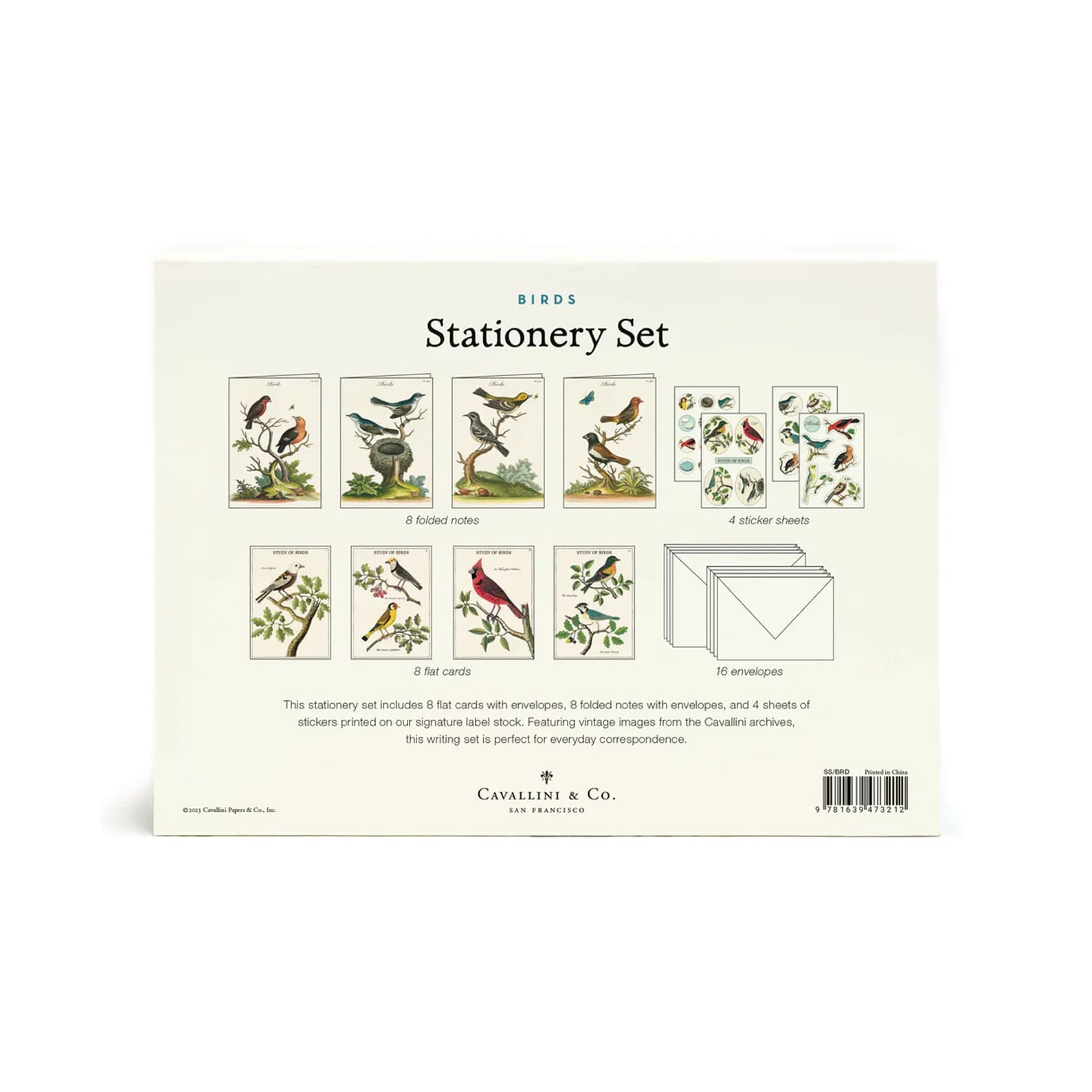 All Occasion Card | Boxed Stationery Set | Birds | Cavallini & Co.