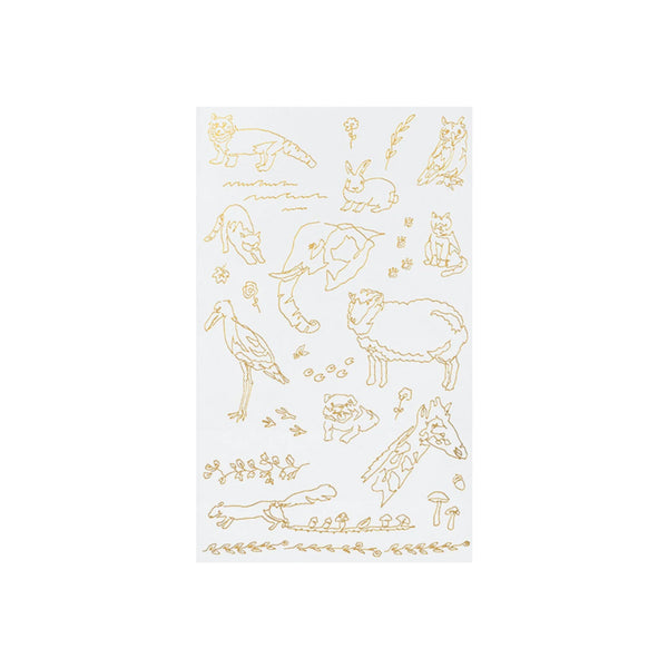 Sticker | Foil Transfer Sticker | Land Animals | Midori