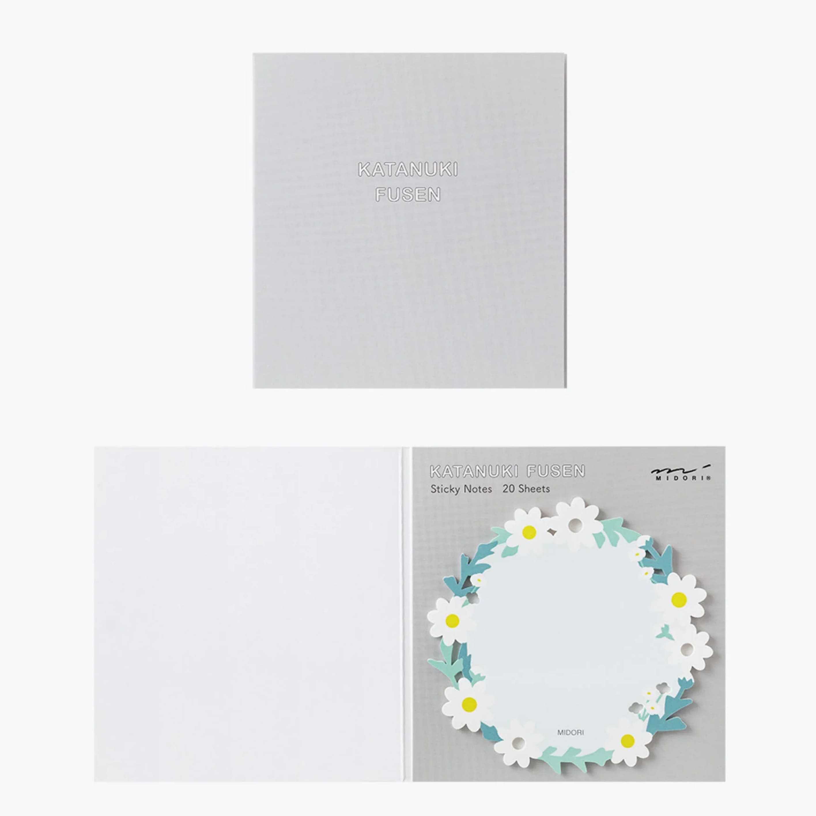 Die Cut Sticky Notes | White Wreath | Midori