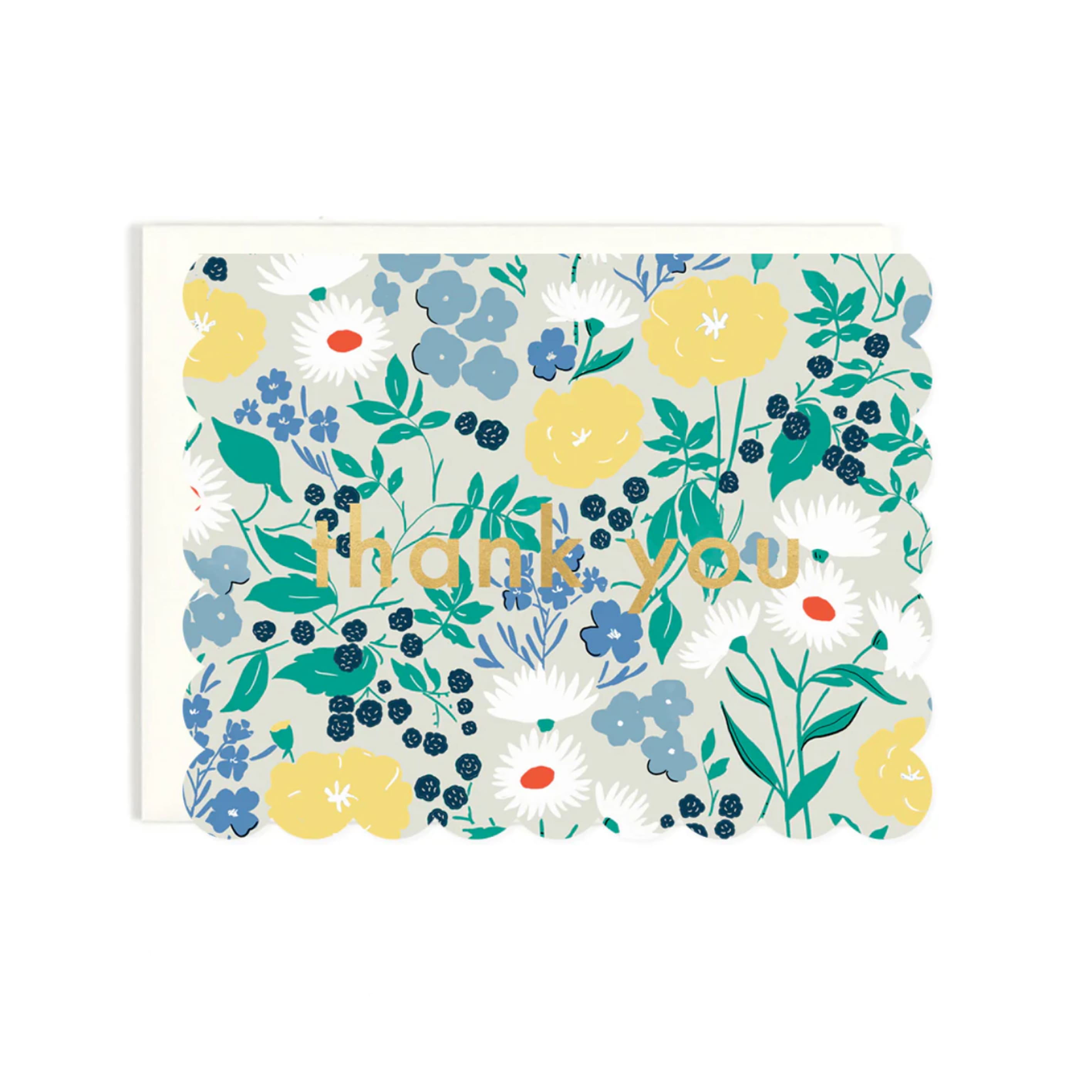 Thank You Card | Thank You Scalloped Floral | Amy Heitman