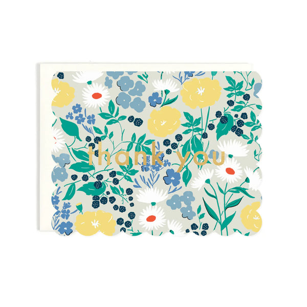 Thank You Card | Thank You Scalloped Floral | Amy Heitman