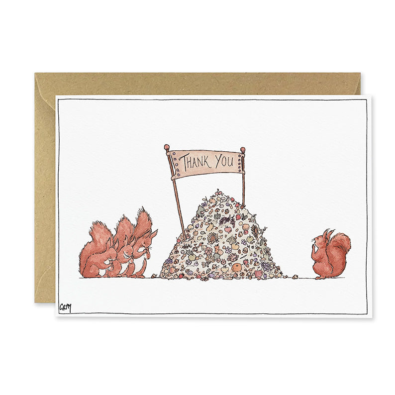 Thank You Card | Thank You In Squirrel | Erlenmeyer Art