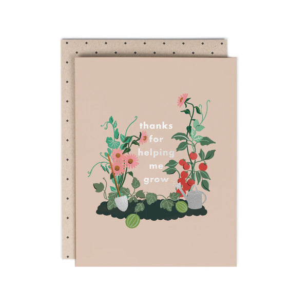 Thank You Card | Thanks For Helping Me Grow | Amy Heitman