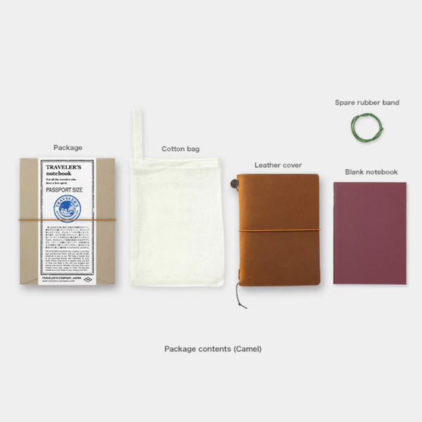 Traveler's Notebook Leather Cover Starter Set  | Camel | Traveler's Company | 2 SIZE OPTIONS AVAILABLE