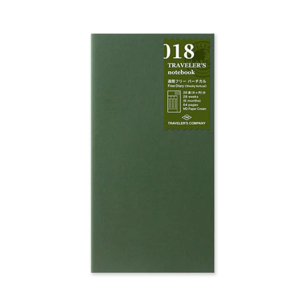 Notebook Refill | Free Diary Weekly | Traveler's Company | 2 SIZE OPTIONS AVAILABLE - Kami Paper