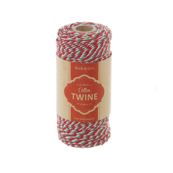 Baker's Twine | 2mm x 100 Metres | Red Green & White