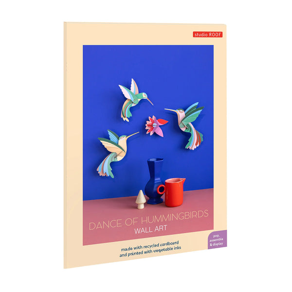 3D Cardboard Model Kit | Wall Art | A4 | Set of 4 Models | Dance of Hummingbirds | Studio Roof