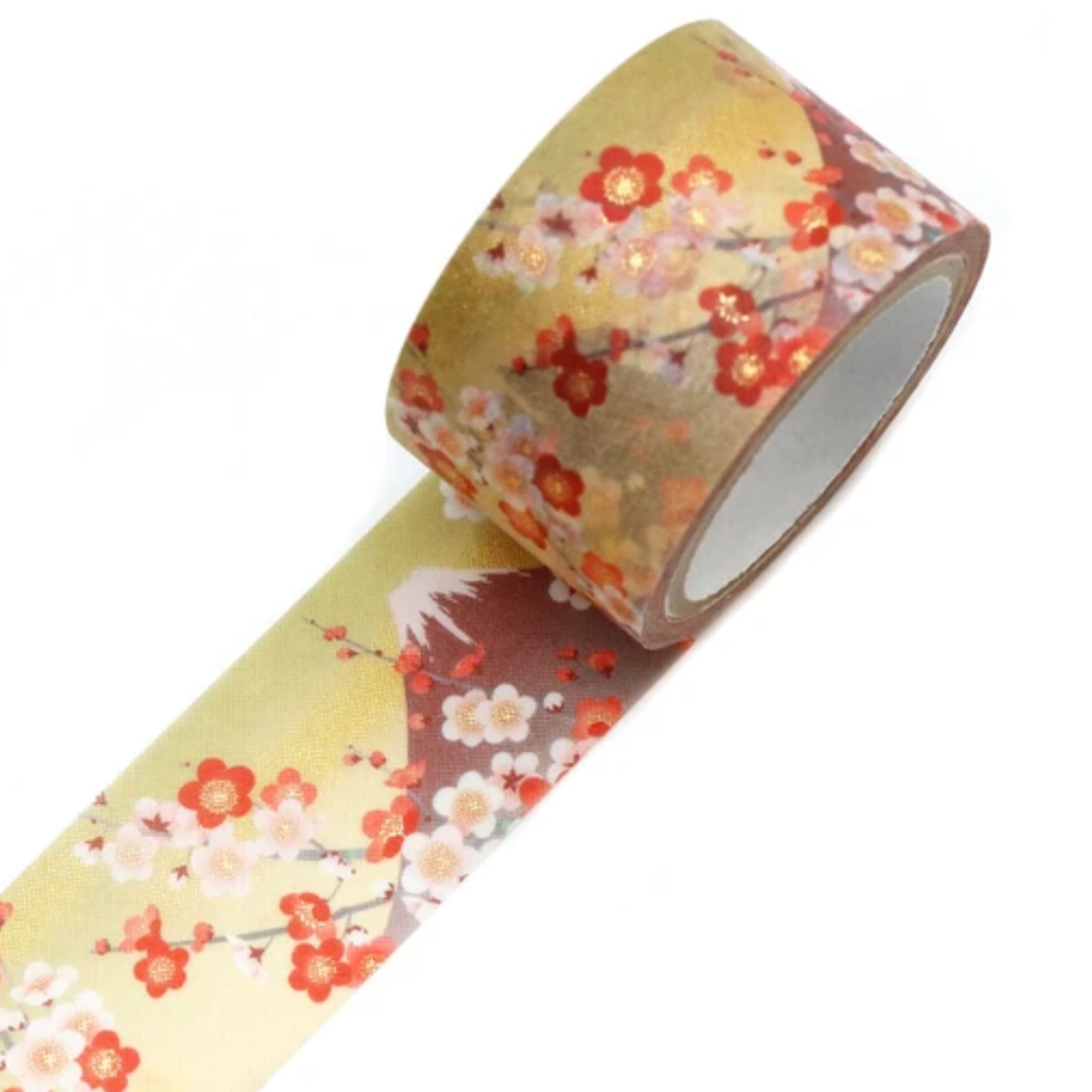 Washi Tape | Yuzen Pattern | Kimono Beauty Series | Yuu | Mt Fuji Plum | Kamiiso | 2 SIZE OPTIONS AVAILABLE