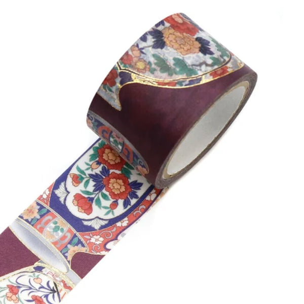 Washi Tape | Yuzen Pattern | Kimono Beauty Series | Hana | Arita Porcelain | Kamiiso | 2 SIZE OPTIONS AVAILABLE