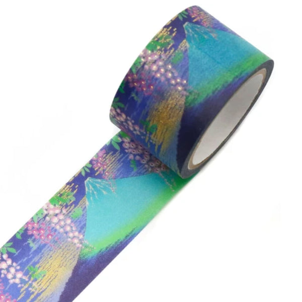Washi Tape | Yuzen Pattern | Kimono Beauty Series | Yuu | Mt Fuji Wisteria | Kamiiso | 2 SIZE OPTIONS AVAILABLE
